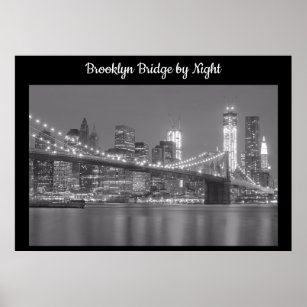 Affiche Pont Brooklyn par nuit