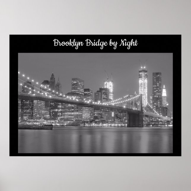 Affiche Pont Brooklyn par nuit (Devant)
