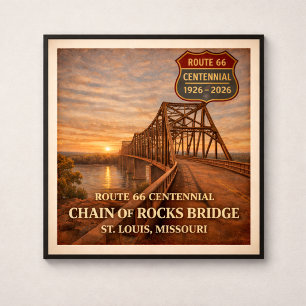 Affiche Pont Chain of Rocks de la route 66