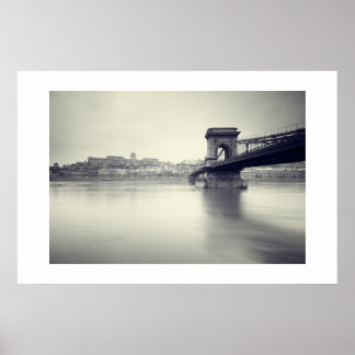 Affiche Pont Chaîne Szechenyi et Palais Royal