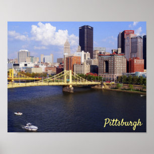 Affiche Pont Clemente de Pittsburgh Skyline Allegheny Rive