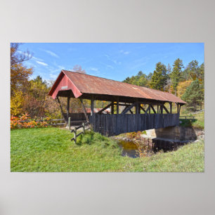 Affiche Pont couvert au hasard, Vermont