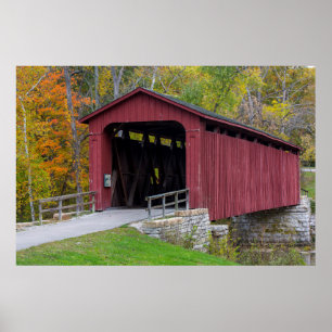 Affiche Pont couvert de cataracte au-dessus de crique de
