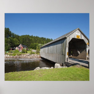 Affiche Pont couvert de la rivière Irish, St. Martins, Nou