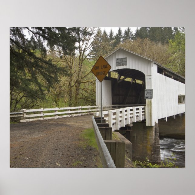Affiche Pont couvert de Wild Cat, comté de Lane, Oregon (Devant)