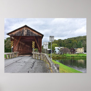 Affiche Pont couvert, Downsville, New York