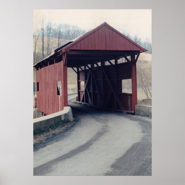 Affiche Pont couvert rouge (Devant)