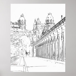 Affiche Pont de Bir-Hakeim sur la Seine - Paris, France