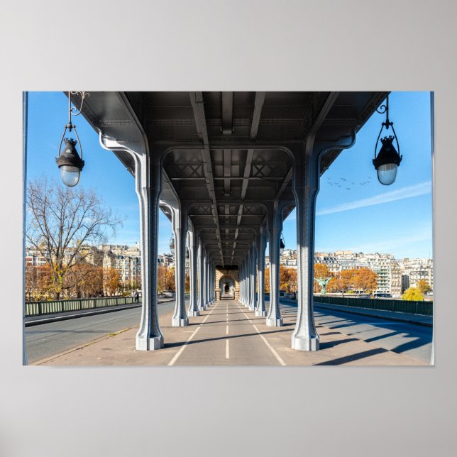 Affiche Pont de Bir-Hakeim sur la Seine - Paris, France (Devant)