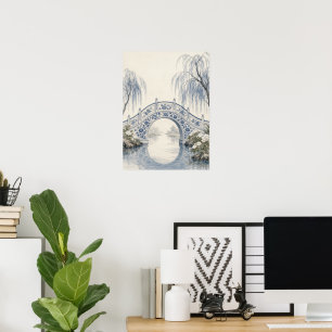 Affiche Pont de Blue Willow Jardin Serein
