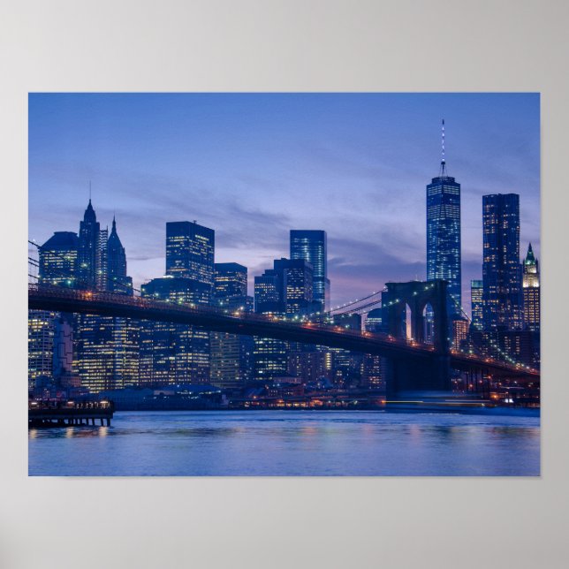 Affiche Pont de Brooklyn au crépuscule (Devant)