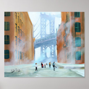 Affiche Pont de Brooklyn de stickball de New York Gordon