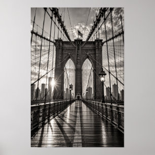 Affiche Pont de Brooklyn noir et blanc New York Wall Art