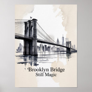 Affiche Pont de Brooklyn Still Magic Encre
