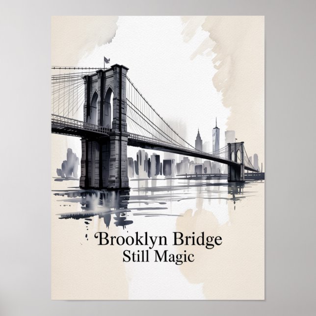 Affiche Pont de Brooklyn Still Magic Encre (Devant)