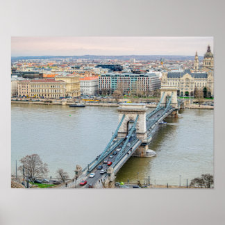 Affiche Pont de Budapest et le Danube