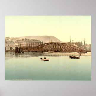 Affiche Pont de fer, Ramsay, Île de Man, Angleterre