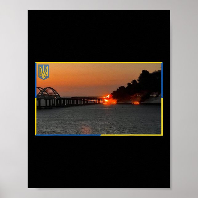 Affiche Pont de Kertch de Crimée Timbre Crimée Pont Pénins (Devant)