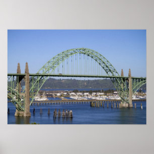 Affiche Pont de la baie de Yaquina qui s'étend sur la bai