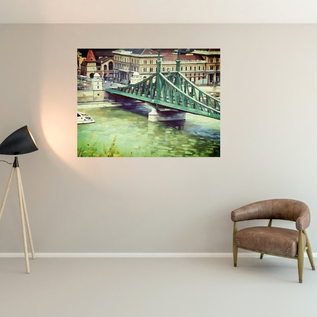 Affiche Pont de la Liberté - Budapest - peinture  (Créateur téléchargé)