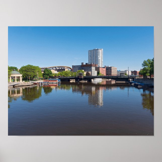 Affiche pont de la rivière milwaukee et de la rue state (Devant)
