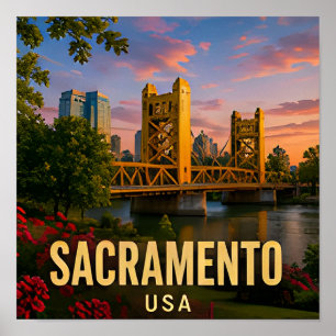 Affiche Pont de la rivière Sacramento Californie Gif de vo