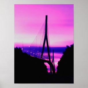 Affiche Pont de Normandie, Le Havre, France