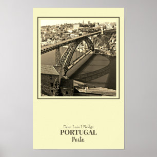 Affiche Pont de Porto sur le Douro, Portugal, sépia