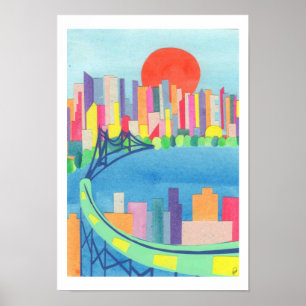 Affiche Pont de Queensborough à Sunrise