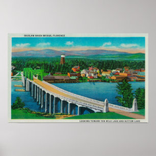 Affiche Pont de rivière de Siuslaw à Florence, Orégon