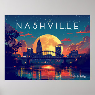 Affiche Pont de Shelby Street à Nashville