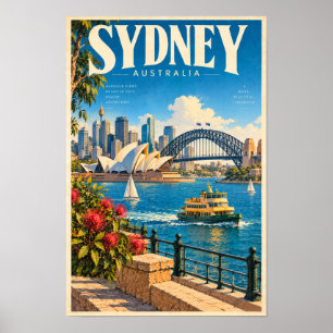 Affiche Pont de Sydney Australie Opéra Voyage