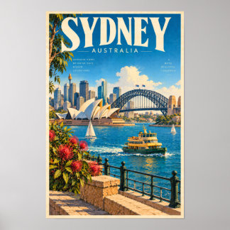 Affiche Pont de Sydney Australie Opéra Voyage