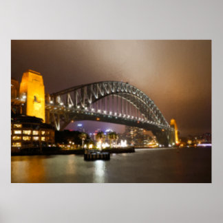 Affiche Pont de Sydney Harbour de style vintage peint