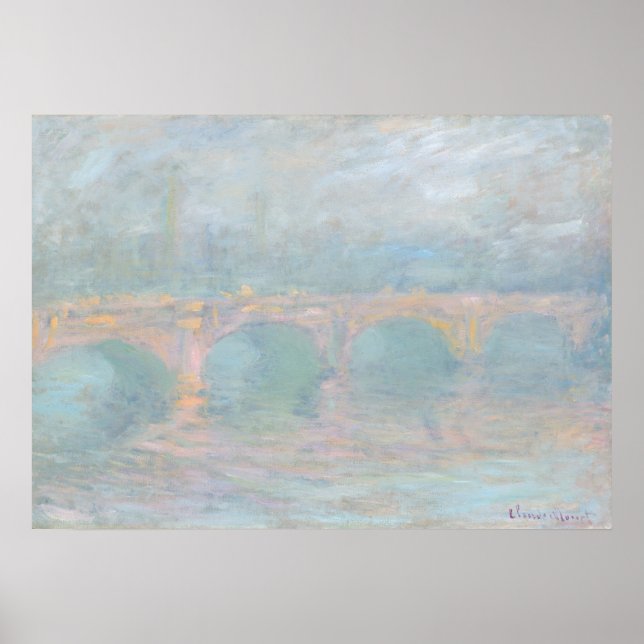Affiche Pont de Waterloo au coucher du soleil - Claude Mon (Devant)