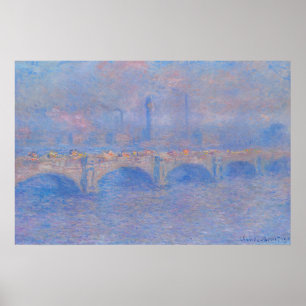Affiche Pont de Waterloo, Effet de Mist par Claude Monet