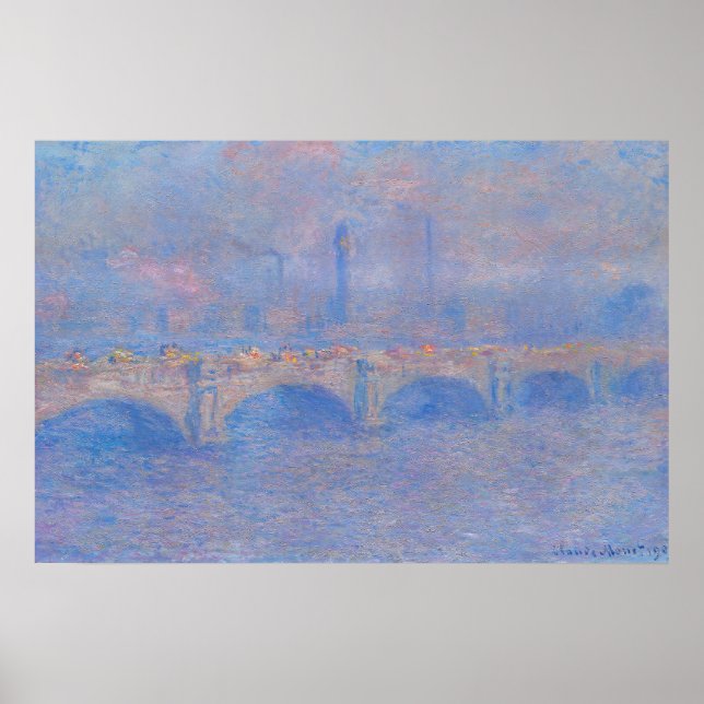 Affiche Pont de Waterloo, Effet de Mist par Claude Monet (Devant)