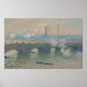 Affiche Pont de Waterloo, Gray Day - Claude Monet Fine Art