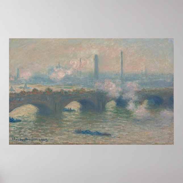 Affiche Pont de Waterloo, Gray Day - Claude Monet Fine Art (Devant)