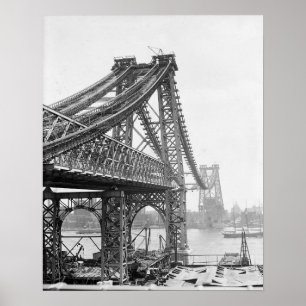 Affiche Pont de Williamsburg, 1902. Photo vintage