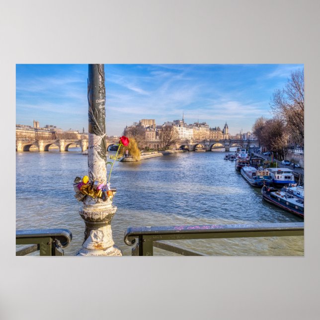 Affiche Pont des Arts à la Saint-Valentin - Paris (Devant)