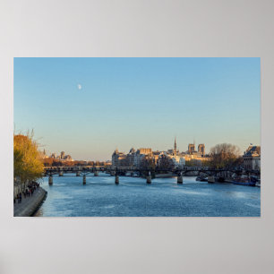 Affiche Pont des Arts and ile de la Cite - Paris, France