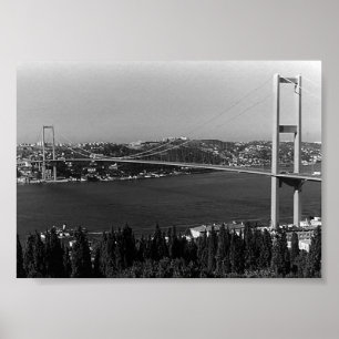Affiche Pont du Bosphore à Istanbul en Turquie vintage
