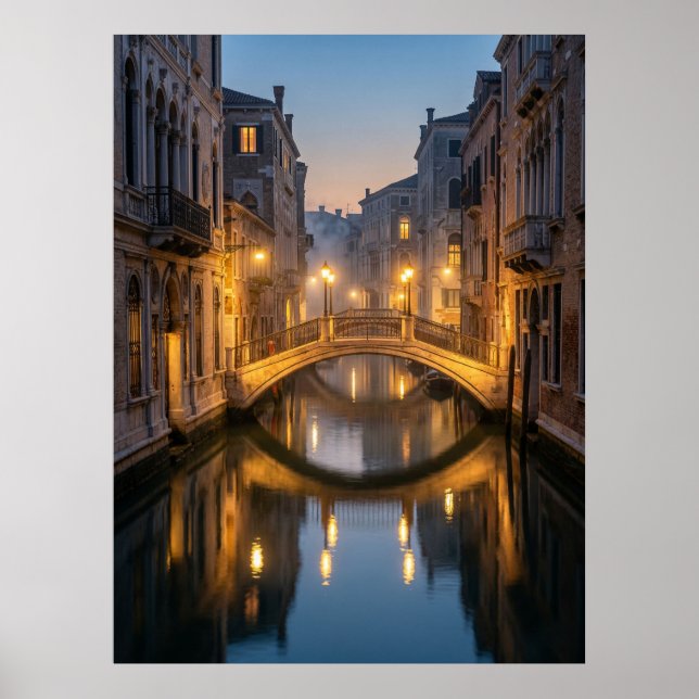 Affiche Pont du Canal de Venise au Crépuscule (Devant)