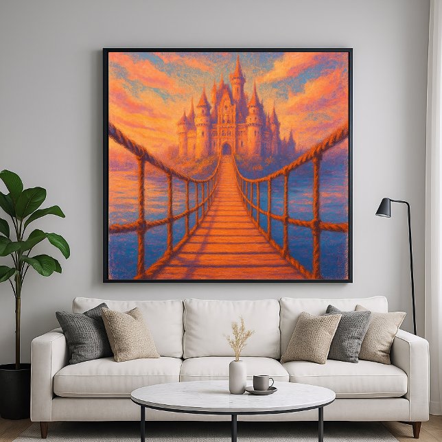 Affiche Pont du Château - Style de peinture pastel Art Fan (Créateur téléchargé)