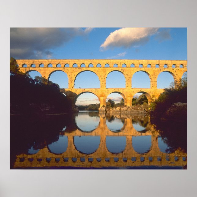 Affiche Pont du Gard, rivière Gardon, Gard, Languedoc, (Devant)