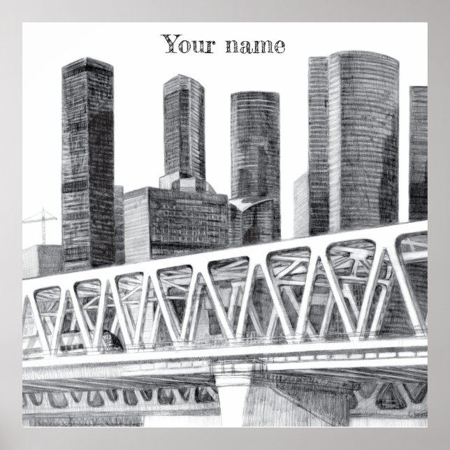 Affiche Pont du métro (Devant)