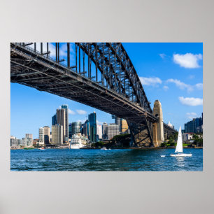 Affiche Pont du port de Sydney au-dessus du port jusqu'à l