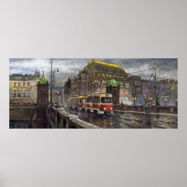 Affiche Pont du Tram de Prague Théâtre National de Legii (Devant)