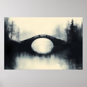 Affiche Pont énigmatique au milieu de reflets brumeux en N